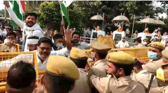 धान खरीद में हो रही धांधली को लेकर कांग्रेसियों ने किया हंगामा