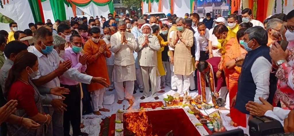 नवरात्र के पहले दिन भाजपा के नए प्रदेश कार्यालय का भूमि पूजन व शिलान्यास