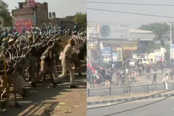 सिंधु बॉर्डर पर किसानों और पुलिस के बीच भिड़ंत, मुंडका में लाठीचार्ज