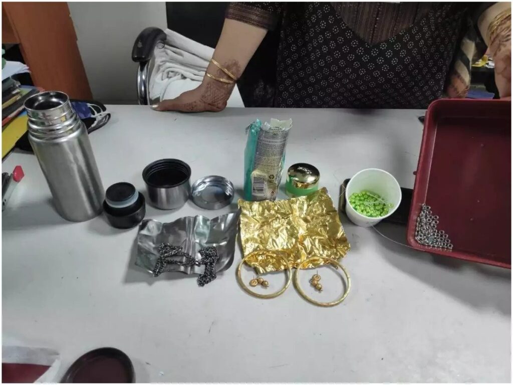 During checking at Varanasi Airport, the Customs Department got gold worth more than 17 lakhs from a bottle of perfume kept in a woman's bag.