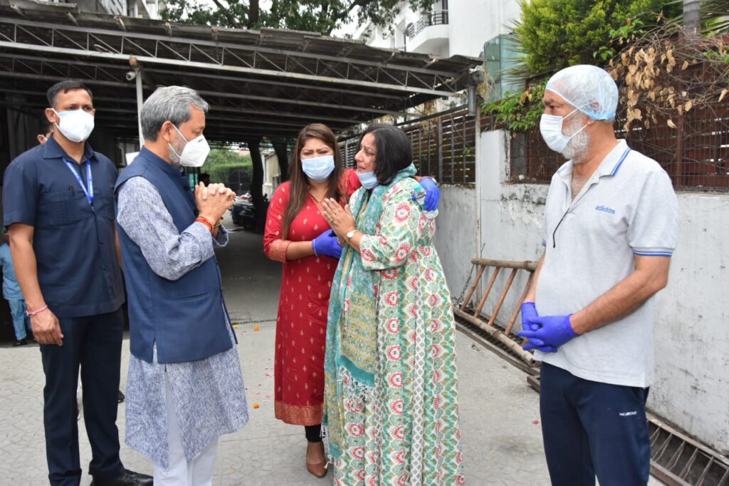 On the demise of former aviation consultant Mr. Deep Srivastava, Chief Minister Mr. Tirath Singh Rawat reached the CMI Hospital and paid
