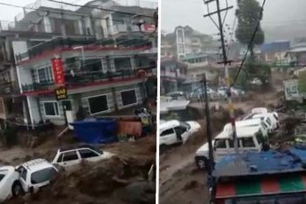 हिमाचल में मानसून का कहर, पर्यटन क्षेत्र भाग सूनाग में बादल फटने से मची तबाही The fierce form of monsoon has been seen in Dharamsala, Himachal. At the same time, in the tourist area Bhagsunag located in Dharamshala