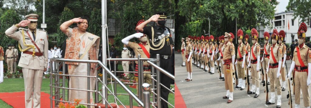 राज्यपाल सुश्री अनुसुईया उइके ने राजभवन में किया ध्वजारोहण, दी शुभकामनाएं