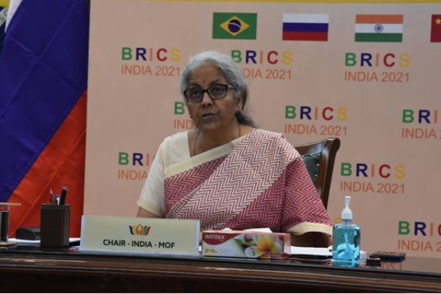 वित्त मंत्री श्रीमती निर्मला सीतारमण ने ब्रिक्स के वित्त मंत्रियों और केंद्रीय बैंकों के गवर्नरों की दूसरी बैठक की वर्चुअल माध्यम से अध्यक्षता की