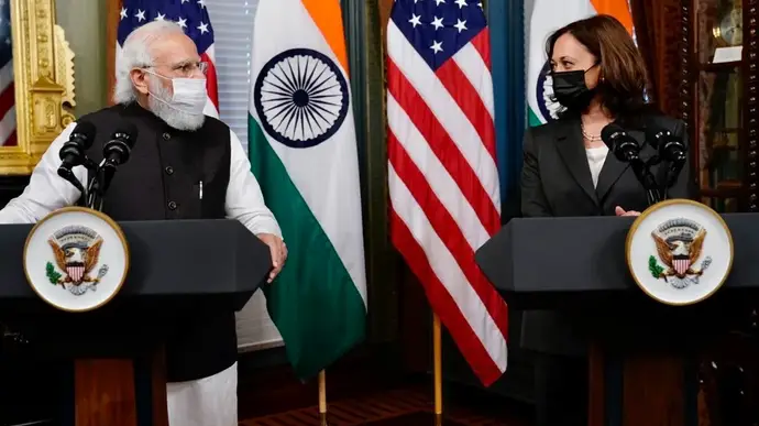 प्रधानमंत्री नरेन्द्र मोदी का वाशिंगटन दौरा, पीएम ने संयुक्त राज्य अमेरिका की उपराष्ट्रपति कमला हैरिस से की मुलाकात