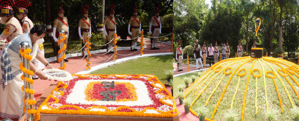 राज्यपाल उइके, मुख्यमंत्री बघेल एवं गृहमंत्री साहू ने शहीद वाटिका में शहीदों को दी श्रद्धांजलि