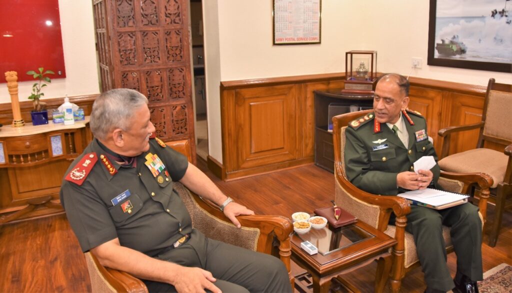 Nepal's Army Chief General Prabhu Ram Sharma, who has been awarded the honorary 'General' rank of the Indian Army, unveiled his portrait