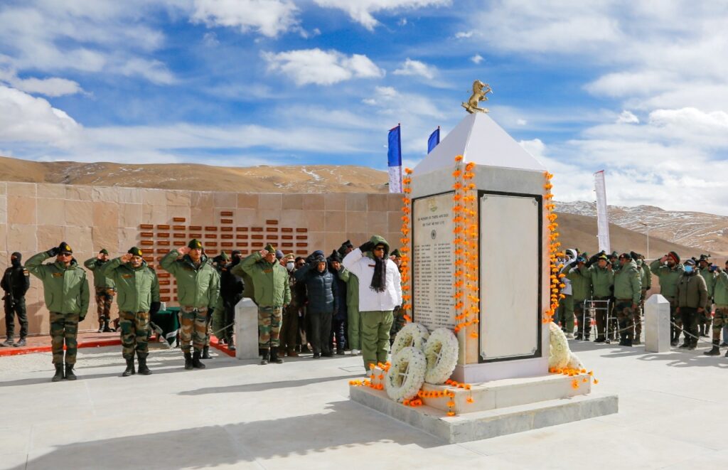 Raksha Mantri Shri Rajnath Singh dedicated the renovated Rezang La Memorial to the nation in a grand ceremony at Chushul, Ladakh