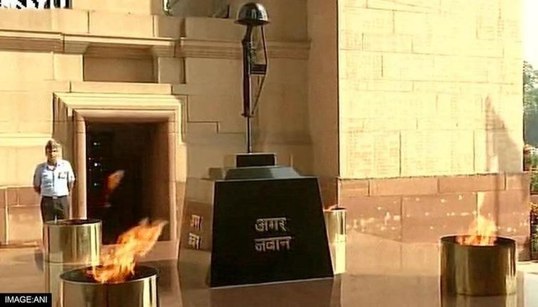 In a historic move by the Centre, the Amar Jawan Jyoti or the "eternal flame" for soldiers at the India Gate was erected at the National War