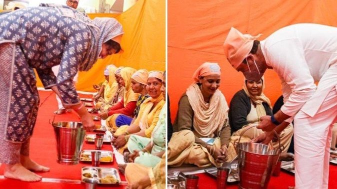वाराणसी: राहुल, प्रियंका गांधी ने रविदास मंदिर में की सेवा ‘लंगर’ Congress leaders Rahul and Priyanka Gandhi served langar at Ravidas temple in Varanasi, Uttar Pradesh on Wednesday, on the occasion
