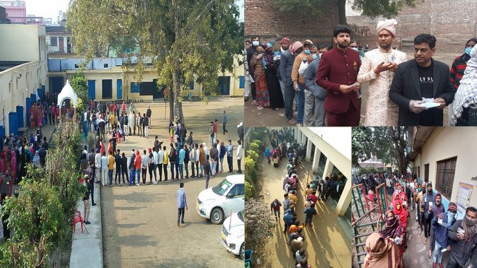 12 बजे तक 21 फीसदी मतदान, गाजियाबाद में भाजपा और कांग्रेस कार्यकर्ताओं में झड़प, फर्जी वोटिंग का आरोप A clash broke out between BJP and Congress workers at the Schiller Institute polling station in Rajnagar, Ghaziabad. about the slogans