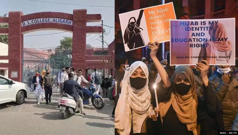 अब अलीगढ़ में हिजाब पर हंगामा, आईटीआई कॉलेज में भगवा पहन बुर्के का किया विरोध