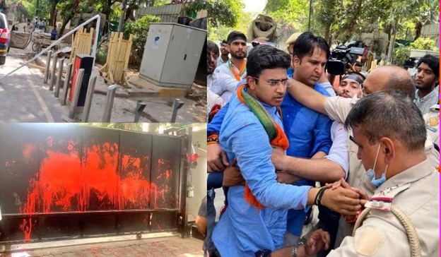 अरविंद केजरीवाल के घर के बाहर भाजपा का प्रदर्शन, हिरासत में लिए गए सांसद तेजस्वी, जानें क्या है पूरा मामला