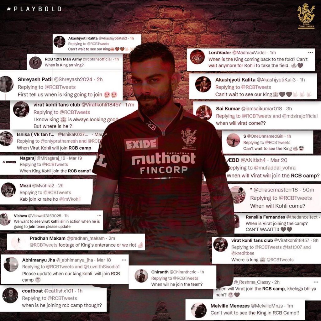 रॉयल चैलेंजर्स बैंगलोर के कैंप में शामिल हुए पूर्व कप्तान विराट कोहली, आरसीबी ने ट्विटर पर शेयर की जानकारी