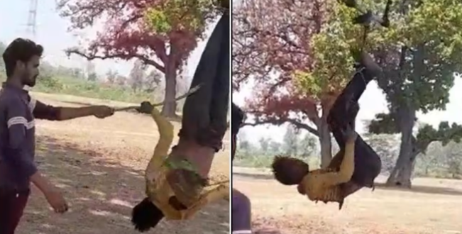 छत्तीसगढ़ में व्यक्ति को उल्टा लटकाकर बेदर्दी से पीटा गया, वीडियो वायरल