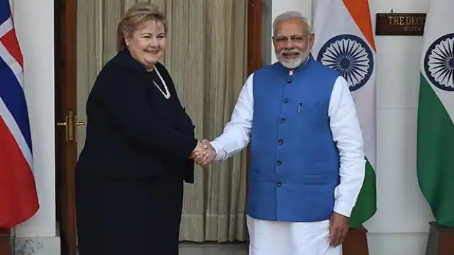 प्रधानमंत्री नरेन्द्र मोदी ने नॉर्वे के प्रधानमंत्री मोदी के साथ की बैठक