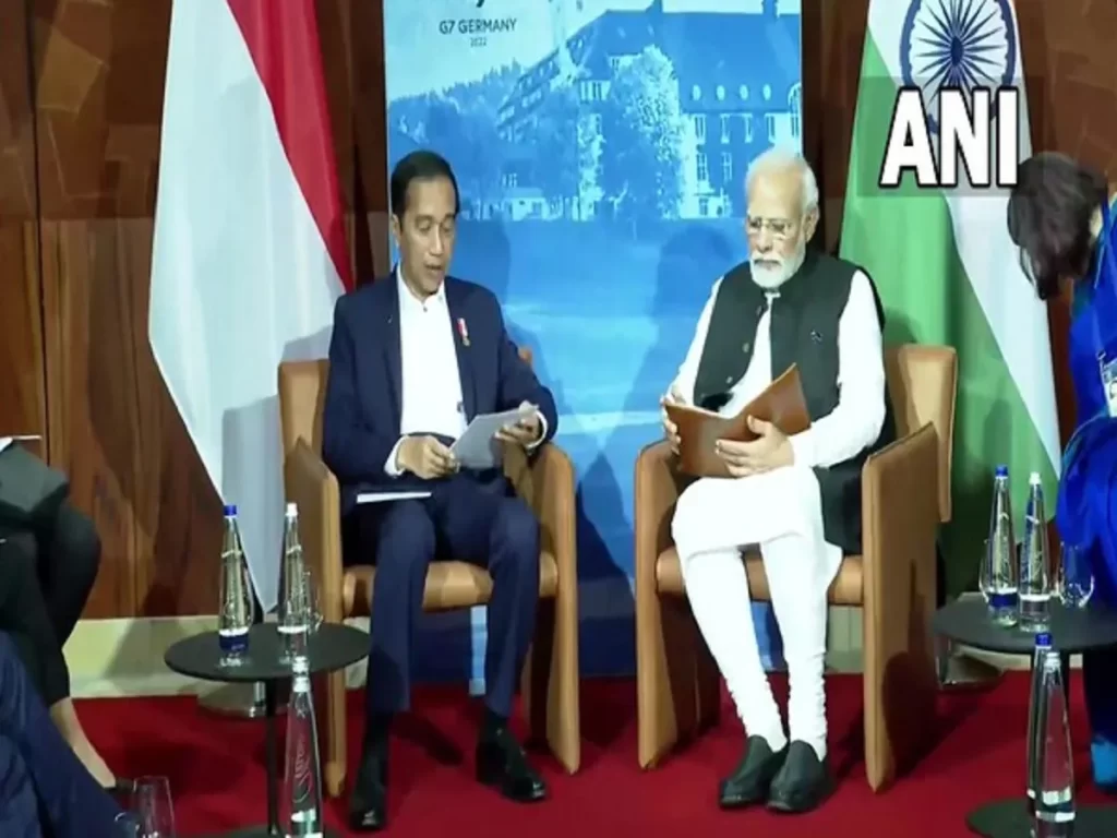 प्रधानमंत्री नरेन्द्र मोदी ने जी-7 शिखर सम्मेलन से इतर इंडोनेशिया के राष्ट्रपति के साथ की बैठक