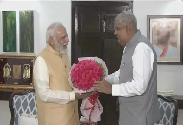 उपराष्ट्रपति चुनाव- पीएम मोदी ने भारत के नवनिर्वाचित उपराष्ट्रपति जगदीप धनखड़ से मुलाकात की