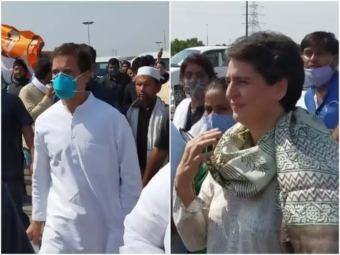 धरने पर बैठीं प्रियंका गांधी को पुलिस ने लिया हिरासत में, राहुल गांधी ने कहा- हमारे सांसदों को घसीटा गया