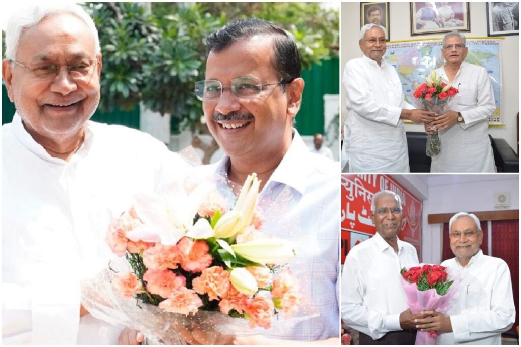 सीएम नीतीश का दिल्ली दौरा ,राहुल गाँधी के बाद केजरीवाल और येचुरी से की मुलाकात