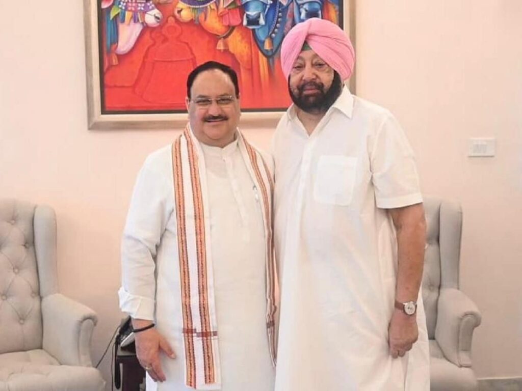 भाजपा के राष्ट्रीय अध्यक्ष जेपी नड्डा से कैप्टन अमरिंदर सिंह ने की मुलाकात, आज पीएलसी का बीजेपी में करेंगे विलय