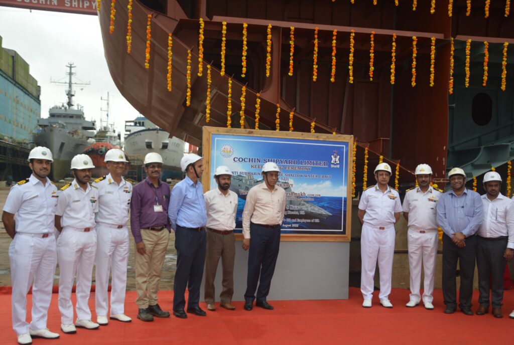एसएल, कोच्चि में एएसडब्लू एसडब्लूसी परियोजना के पहले युद्धपोत के निचले ढांचे का निर्माण आरंभ