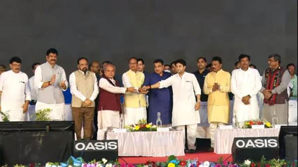 नितिन गडकरी ने ग्वालियर में किया 1128 करोड़ रुपये मूल्य की सात राष्ट्रीय राजमार्ग परियोजनाओं का उद्घाटन और शिलान्यास