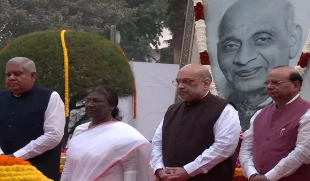 राष्ट्रपति मुर्मू, उपराष्ट्रपति धनखड़, गृहमंत्री अमित शाह ने सरदार पटेल को दी श्रद्धांजलि