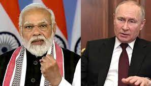 पीएम नरेन्द्र मोदी ने रूसी संघ के राष्ट्रपति व्लादिमीर पुतिन से टेलीफोन पर की बातचीत