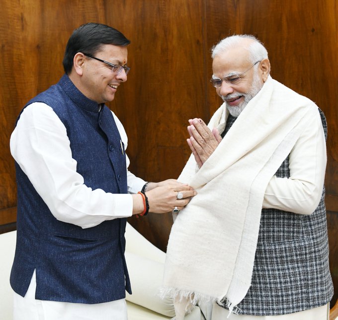 उत्तराखंड के मुख्यमंत्री ने पीएम मोदी से की मुलाकात
