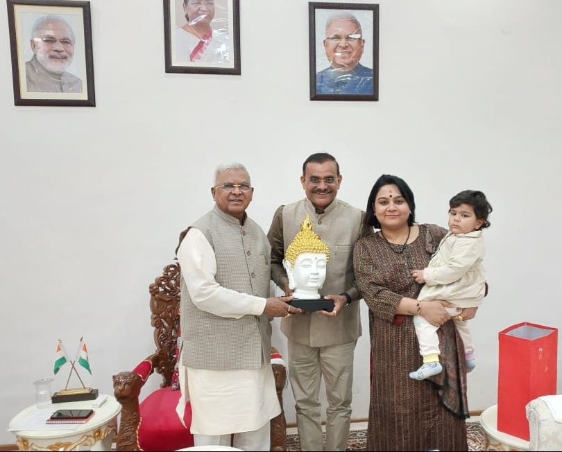 बीजेपी प्रदेश अध्यक्ष विष्णुदत्त शर्मा ने मध्यप्रदेश के राज्यपाल मंगु भाई पटेल से की मुलाकत