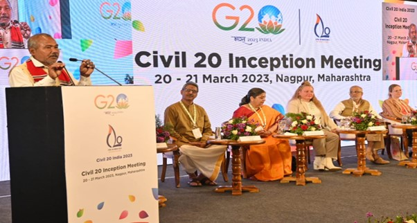 पर्यावरण के साथ संतुलित विकास’ विषय पर सिविल20 इंडिया 2023 के स्थापना सम्मेलन का पहला पूर्ण सत्र हुआ
