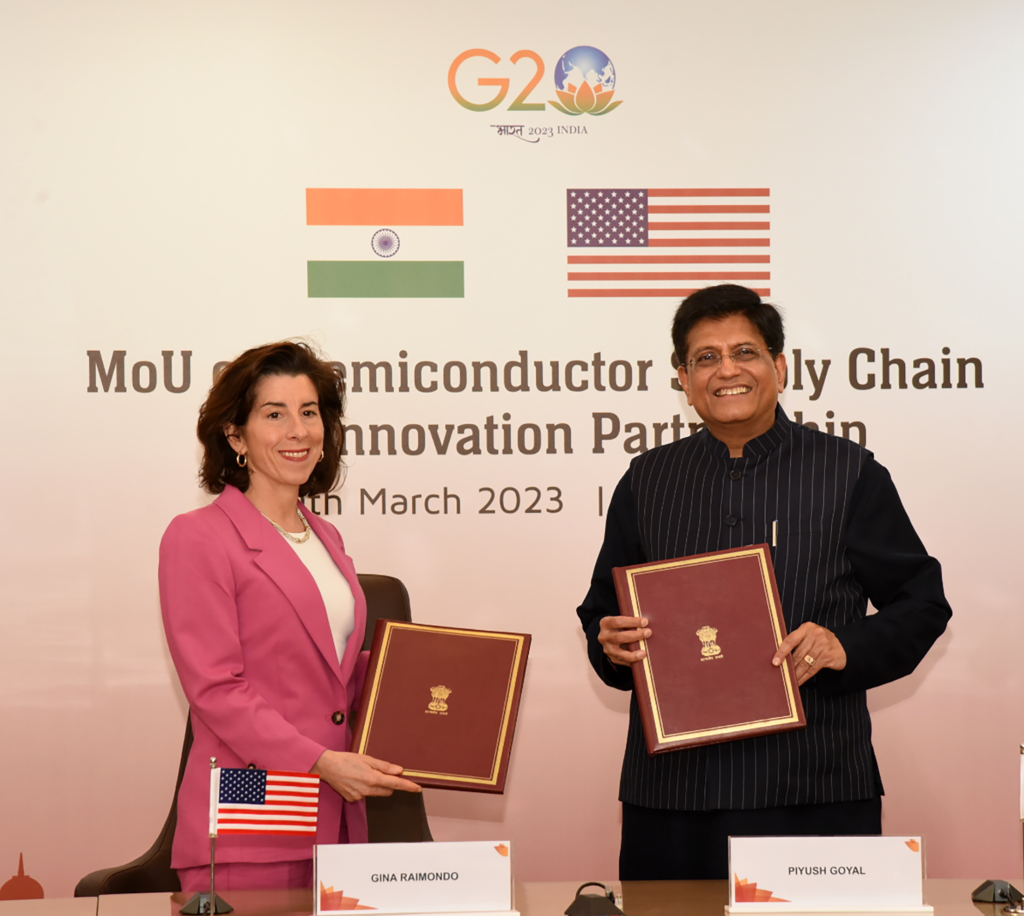 वाणिज्यिक वार्ता 2023 के बाद भारत और अमेरिका ने सेमीकंडक्टर आपूर्ति श्रृंखला और नवाचार साझेदारी के लिए समझौता ज्ञापन पर हस्ताक्षर किए