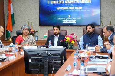 पेरिस ओलंपिक 2024 के लिए केंद्रीय खेल मंत्री की अध्यक्षता में उच्च स्तरीय समिति की पहली बैठक; आईओए और एमवाईएएस के प्रतिनिधियों ने भाग लिया