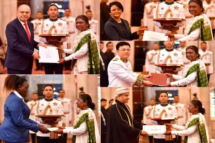 राष्ट्रपति द्रौपदी मुर्मू ने पांच देशों के राजदूतों के परिचय पत्र स्वीकार किए