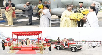 राष्ट्रपति द्रौपदी मुर्मू दो दिन के दौरे पर पहुंचीं कोलकाता