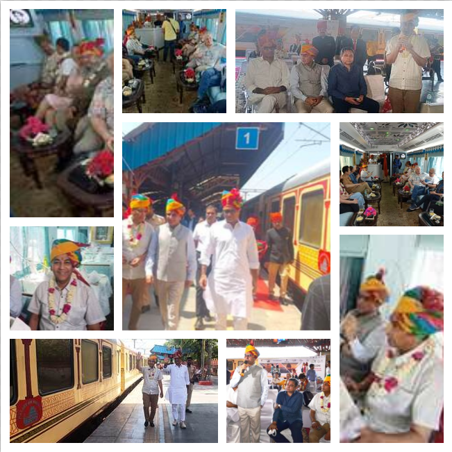 शाही रेलगाड़ी ‘पैलेस ऑन व्हील्स‘ का फेम टूर दिल्ली कैंट रेलवे स्टेशन से रवाना