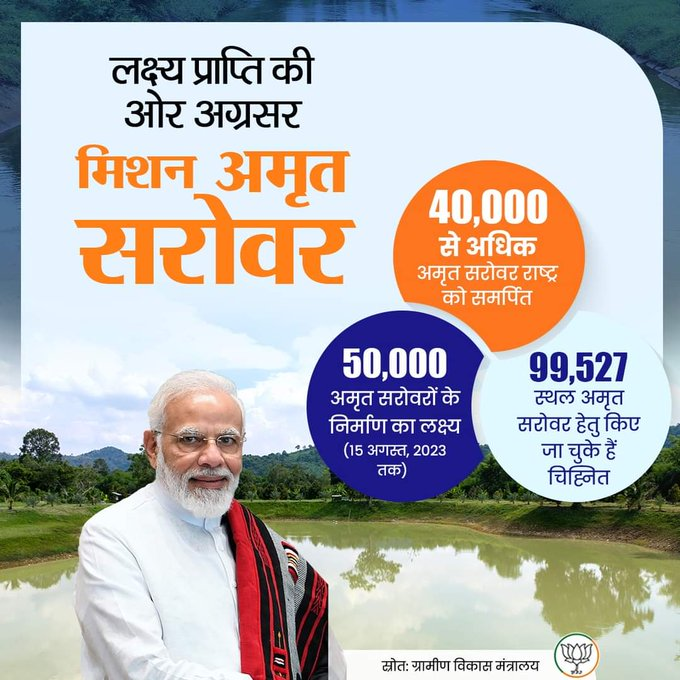 प्रधानमंत्री ने मिशन अमृत सरोवर की सराहना की