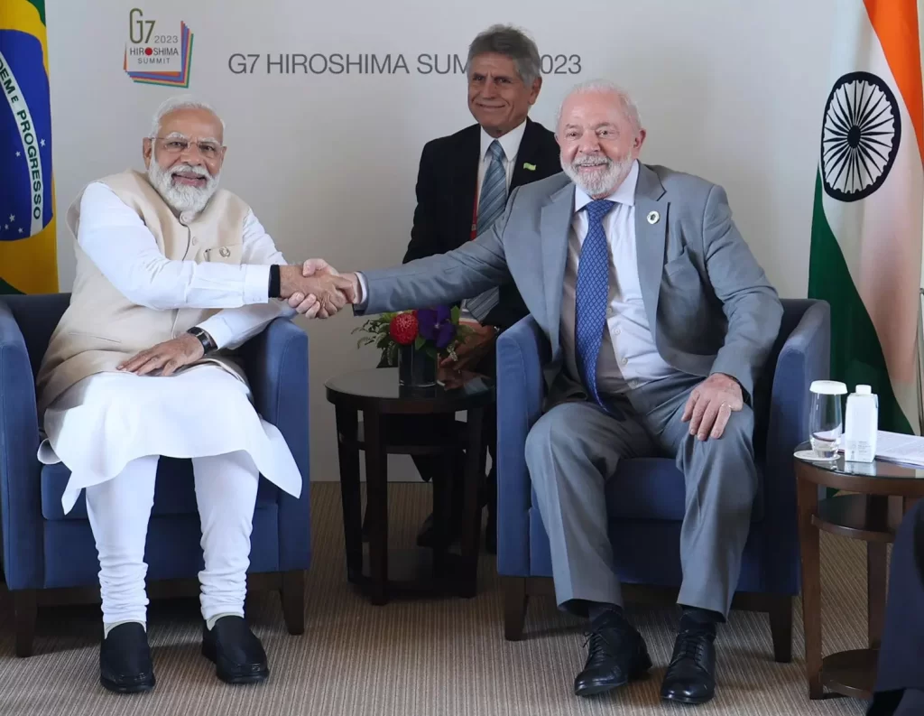 प्रधानमंत्री नरेन्द्र मोदी ने ब्राजील के राष्ट्रपति के साथ की मुलाकात