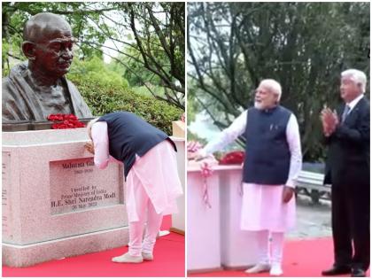 प्रधानमंत्री ने हिरोशिमा में महात्मा गांधी की प्रतिमा का किया अनावरण