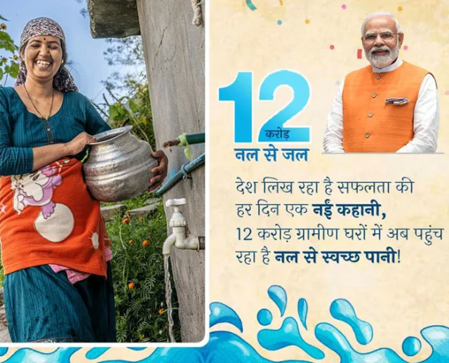 प्रधानमंत्री ने 12 करोड़ घरों में नल से जल पहुंचने की उपलब्धि की, की सराहना