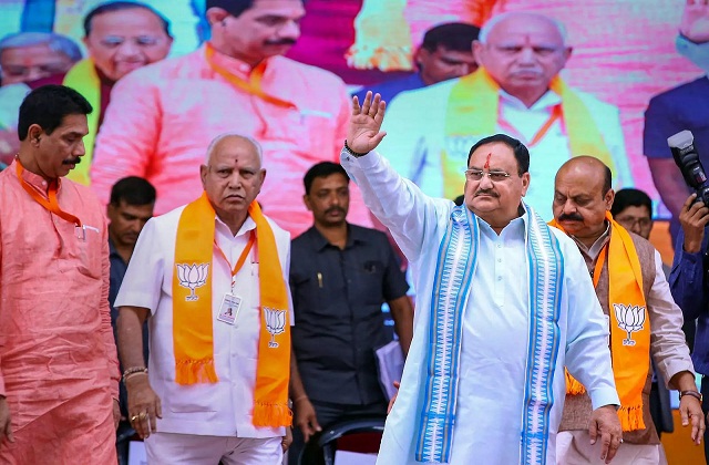 भारतीय जनता पार्टी के राष्ट्रीय अध्यक्ष जे.पी. नड्डा ने आज कर्नाटक में पार्टी का चुनाव घोषणा पत्र किया जारी
