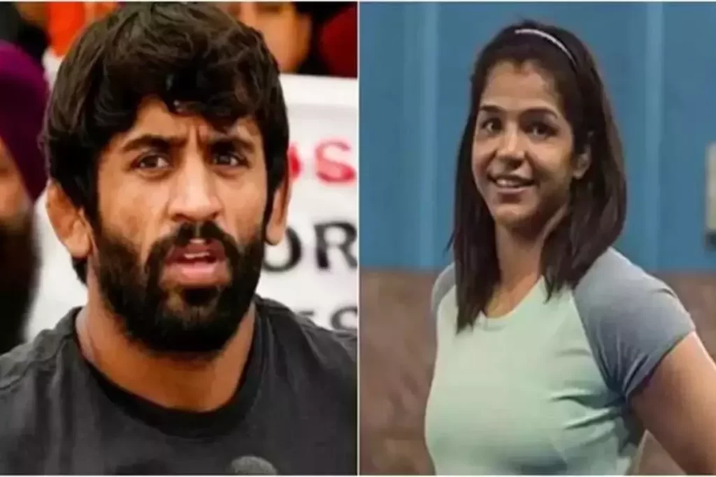 बजरंग पुनिया और साक्षी मलिक खेल मंत्री अनुराग सिंह ठाकुर के आवास पर पहुंचे