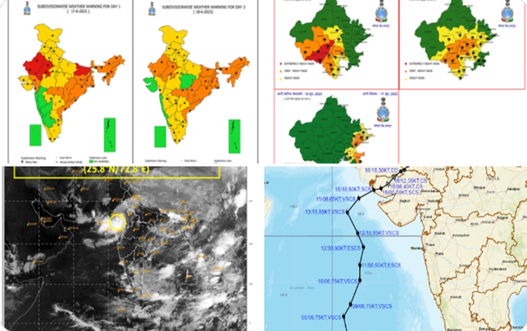 मौसम विभाग -तूफान बिपरजॉय के कारण उत्तरी गुजरात, दक्षिण राजस्थान और पश्चिमी मध्य प्रदेश में आज और कल तेज बारिश की चेतावनी दी