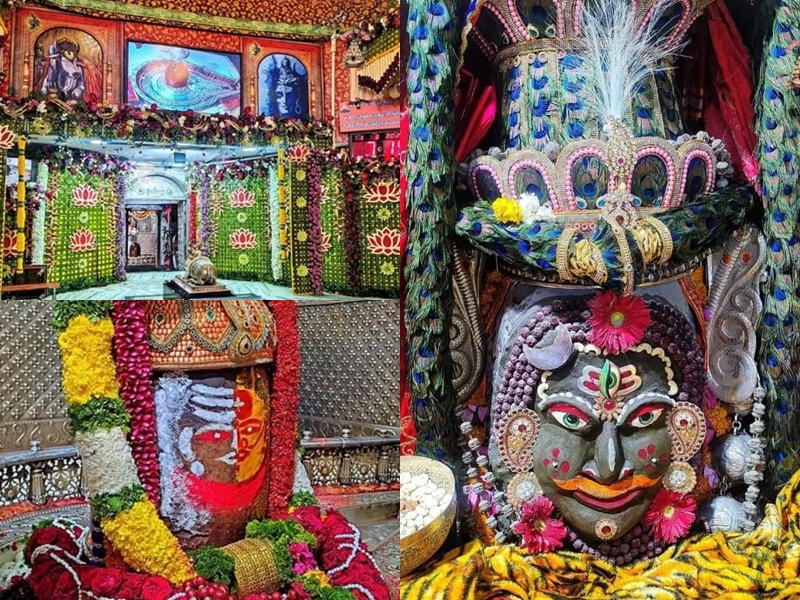 उज्जैन में श्री महाकालेश्वर ज्योतिर्लिंग ने भक्तों को दिए दर्शन , 1 लाख बेल पत्र, भांग, चंदन, सूखे मेवे से किया गया भोलेनाथ का श्रृंगार
