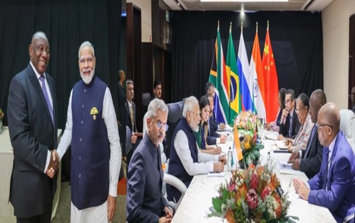 प्रधानमंत्री ने दक्षिण अफ्रीका के राष्ट्रपति के साथ की बैठक