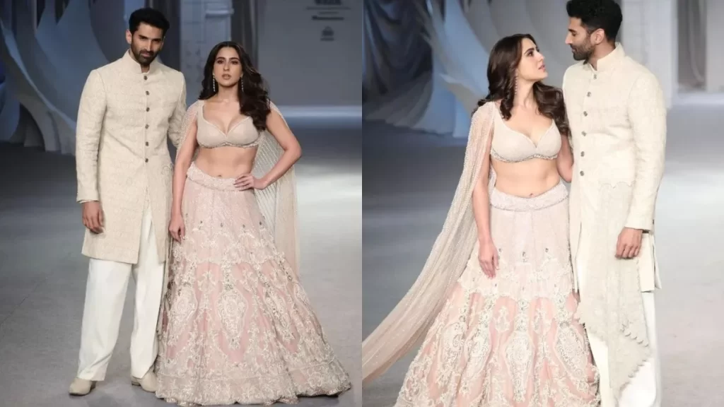 आदित्य रॉय कपूर और सारा अली खान ने साथ किया रैंप वॉक,एथनिक लुक देख यूजर्स बोले- ‘ये जोड़ी हॉट है’
