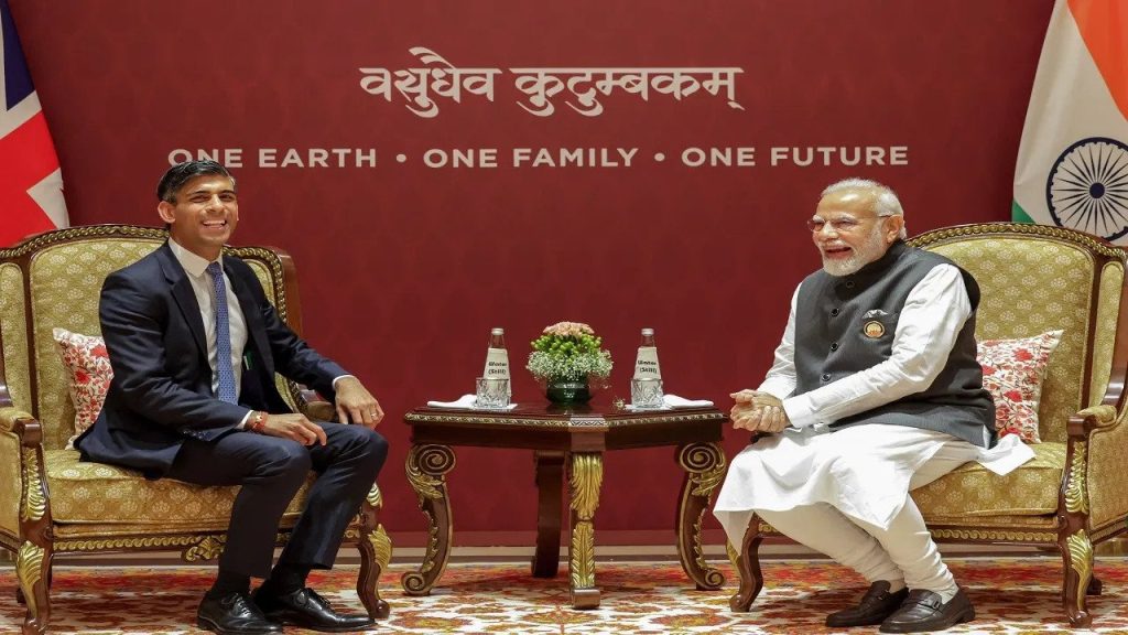 प्रधानमंत्री नरेन्द्र मोदी ने ब्रिटेन के प्रधानमंत्री ऋषि सुनक के साथ की बैठक