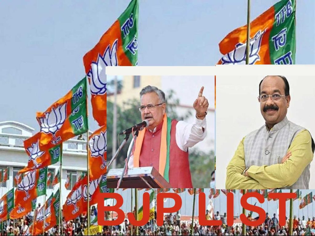 बीजेपी ने छत्तीसगढ़ के लिए जारी की 64 उम्मीदवारों की सूची, प्रदेश अध्यक्ष साव लोरमी से लड़ेंगे