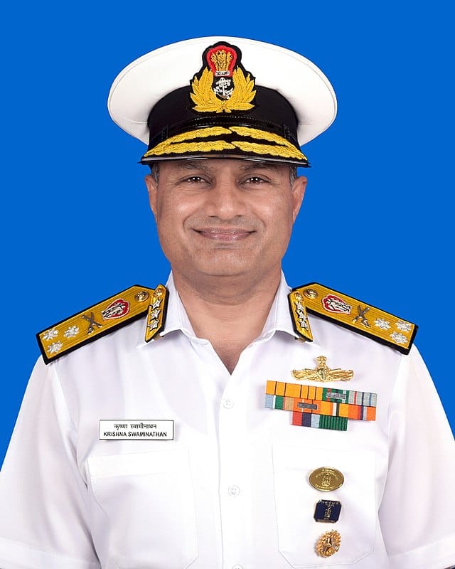वाइस एडमिरल कृष्णा स्वामीनाथन एवीएसएम वीएसएम ने भारतीय नौसेना के कार्मिक प्रमुख के रूप में पदभार किया ग्रहण